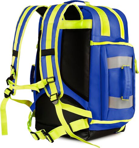 Scherber تم تجهيزه بالكامل Premium First Responder Backpack | EMT/EMS Medic Trauma ، نزيف وأوكسجين الطقم الطبي | Cat Tourniquet ، Quikclot 4x4 ، Hyfin Chest Seal & 250+ لوازم الإسعافات الأولية - الأزرق in Saudi Arabia