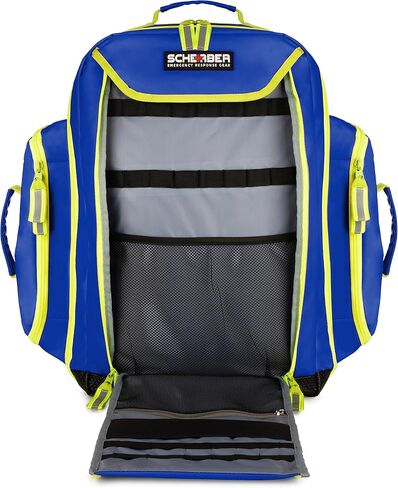 Scherber تم تجهيزه بالكامل Premium First Responder Backpack | EMT/EMS Medic Trauma ، نزيف وأوكسجين الطقم الطبي | Cat Tourniquet ، Quikclot 4x4 ، Hyfin Chest Seal & 250+ لوازم الإسعافات الأولية - الأزرق in Saudi Arabia