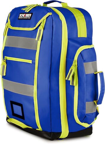 Scherber تم تجهيزه بالكامل Premium First Responder Backpack | EMT/EMS Medic Trauma ، نزيف وأوكسجين الطقم الطبي | Cat Tourniquet ، Quikclot 4x4 ، Hyfin Chest Seal & 250+ لوازم الإسعافات الأولية - الأزرق in Saudi Arabia