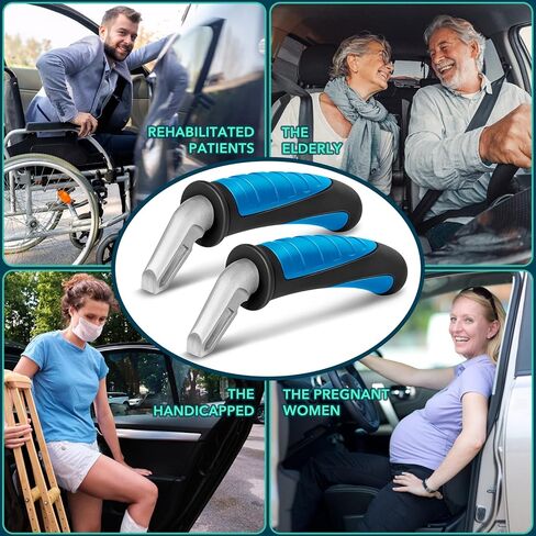 مقبض باب السيارة لكبار السن - مساعدة مقبض دعم السيارة للمعاقين، مقبض باب دعم تلقائي محمول، أدوات مساعدة على الحركة الدائمة لكبار السن، المعاقين، المصابين، رمادي فاتح + أسود داكن in Kuwait