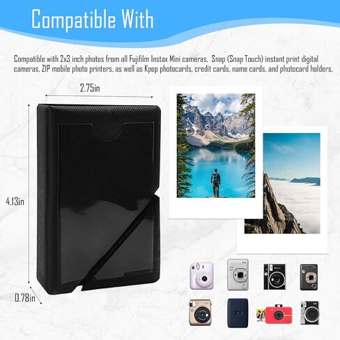 32 Pockets Instax Mini Photo Album, 2x3 Wallet Size Photo Album, Polaroid Photo Album Book, Instant Print Photo Album for Fujifilm Instax Mini, Polaroid Snap Camera, Kpop Photocard Holder, Mint Green in Kuwait
