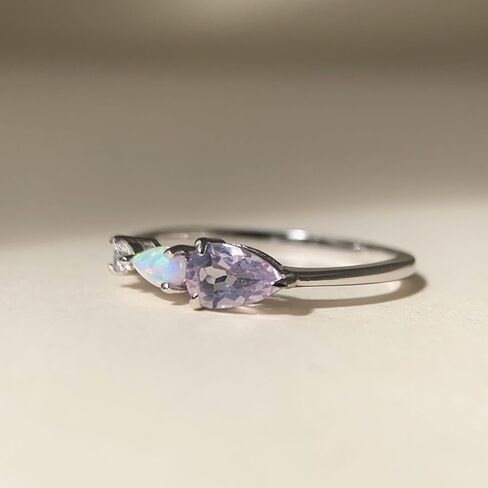 تصريحات لذيذ حلقات للنساء غير القابلة للتكديس خفيفة الوزن خفيفة الوزن آرت ديكو ثلاثة حجر الزفاف مجوهرات الخطوبة المجوهرات in Kuwait