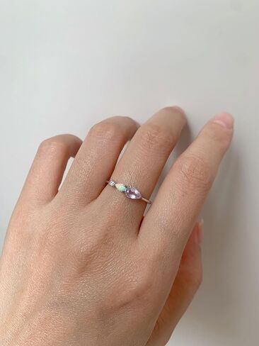 تصريحات لذيذ حلقات للنساء غير القابلة للتكديس خفيفة الوزن خفيفة الوزن آرت ديكو ثلاثة حجر الزفاف مجوهرات الخطوبة المجوهرات in Kuwait