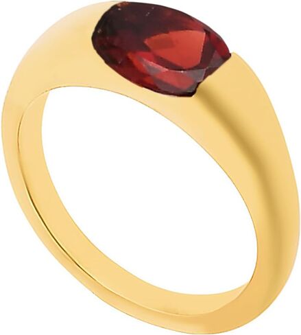 18K Gold Filled Amethyst Gemstone Ring for Women – Non-Tarnish Oval Cut Multi-Stone Stacking Ring – Dainty Gold Plated Ring for Engagement, Wedding, Gifts in Saudi Arabia