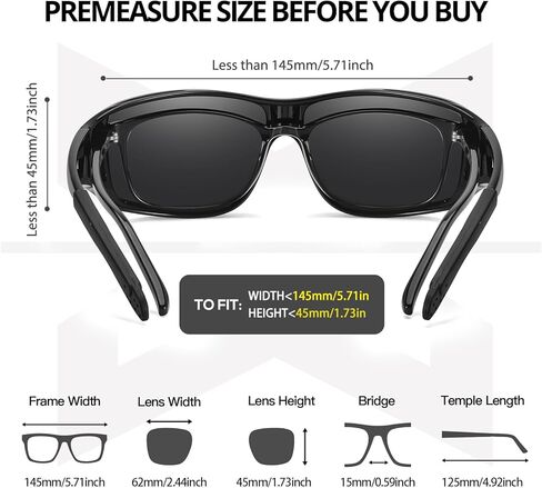 Myiaur مستقطب على النظارات الشمسية للنظارات للرجال النساء ، واللف العصرية حول الحماية من الأشعة فوق البنفسجية للنظارات الشمسية للقيادة (2 عبوة) in Kuwait