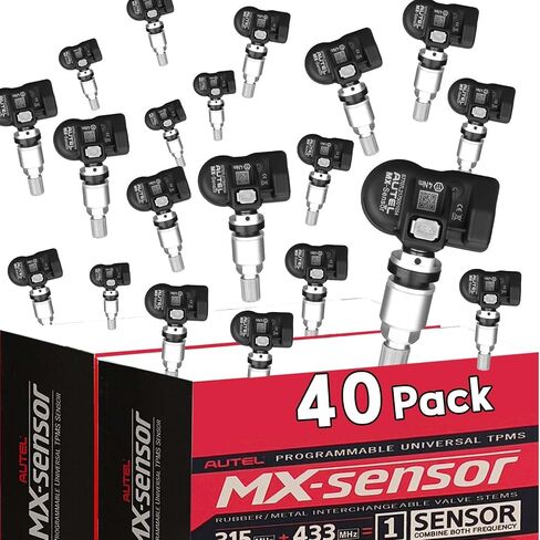 Autel TPMS Sensors, Autel MX Sensor, Set of 40 Metal Sensors, Programmable Sensors, OE-Level for Tire Pressure, 2 in 1 315MHz/433MHz, Press-in Programmable by TS408 TS508 TS508WF TS608 MS906PRO-TS in Saudi Arabia