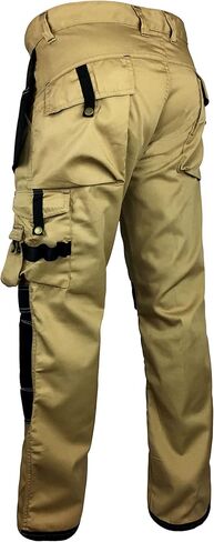 سروال عمل شاق للرجال مع جيوب أدوات المرافق والركبتين المعززة بنطلون سلامة النجارين التكتيكي in Kuwait