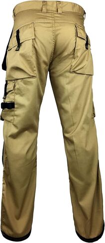 سروال عمل شاق للرجال مع جيوب أدوات المرافق والركبتين المعززة بنطلون سلامة النجارين التكتيكي in Kuwait