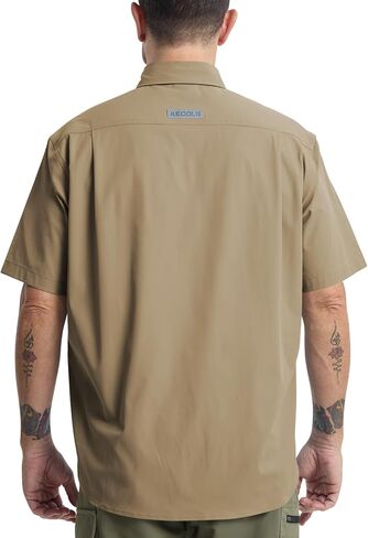 Mens Regular Fit Work Utility Shirt Midweight with Two Chest Pockets Wrinkle-Resistant Industrial Work Wear in Saudi Arabia
