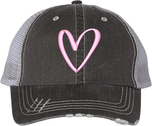 Go All Out Cute Abstract Heart Dad Deluxe Trucker Flatbill Baseball Structured Embroidered Hat in Saudi Arabia