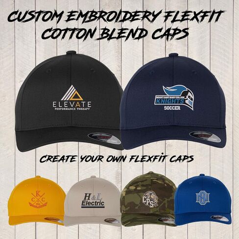 INK STITCH 6277 Custom Embroidery Logo Texts Personalized Cotton Blend Caps in Saudi Arabia