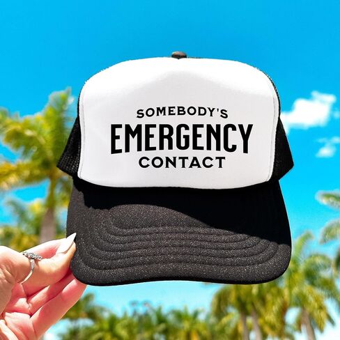 Someone's Emergency Contact Women and Men's Funny Classic 5 Panel Mesh Snap Back Trucker Hat in Saudi Arabia