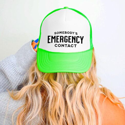 Someone's Emergency Contact Women and Men's Funny Classic 5 Panel Mesh Snap Back Trucker Hat in Kuwait