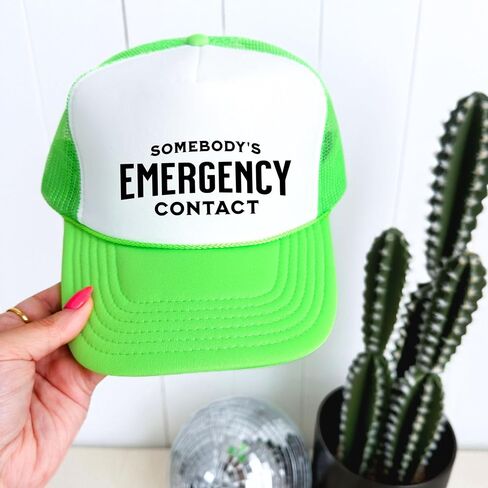 Someone's Emergency Contact Women and Men's Funny Classic 5 Panel Mesh Snap Back Trucker Hat in Kuwait