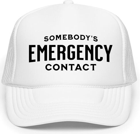 Someone's Emergency Contact Women and Men's Funny Classic 5 Panel Mesh Snap Back Trucker Hat in Kuwait