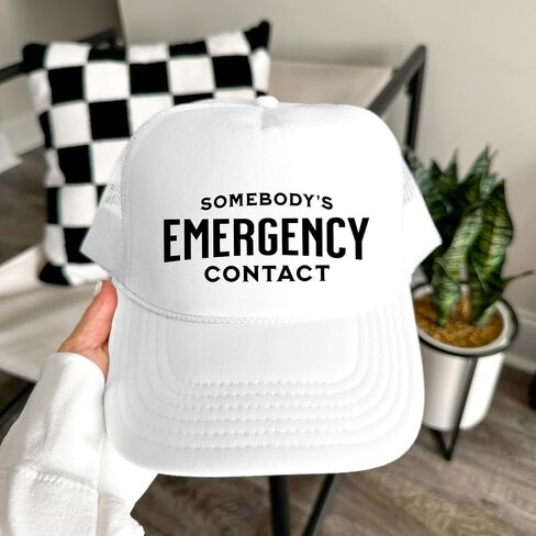 Someone's Emergency Contact Women and Men's Funny Classic 5 Panel Mesh Snap Back Trucker Hat in Kuwait