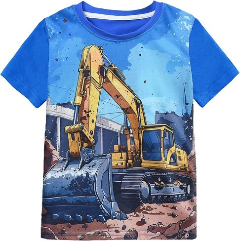 DDSOL Toddler Boy T-Shirt Short Sleeve 3D Graphic Monster Truck Summer Tops Tees Shirt 4-10 Years in Saudi Arabia