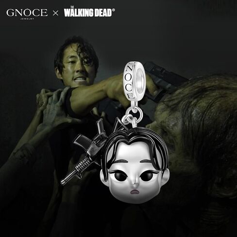 GNOCE WALKY DEAD GLENN RHEE Pendant Dangle Charm for Women ، S925 Sterling Silver Dangle Charms for Women ، Valentine's Day ، Halloween Jewelry in Saudi Arabia