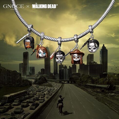 GNOCE WALKY DEAD GLENN RHEE Pendant Dangle Charm for Women ، S925 Sterling Silver Dangle Charms for Women ، Valentine's Day ، Halloween Jewelry in Saudi Arabia