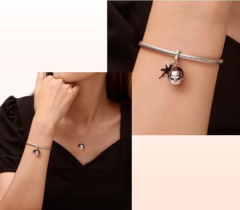 GNOCE WALKY DEAD GLENN RHEE Pendant Dangle Charm for Women ، S925 Sterling Silver Dangle Charms for Women ، Valentine's Day ، Halloween Jewelry in Saudi Arabia