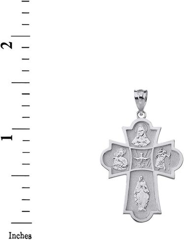 Claddagh Gold 925 Sterling Silver Four Way Medal Trinity Edge Cross Pendant in Saudi Arabia