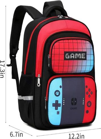 حقائب الظهر الأولاد 3D Cartoon Gamebag للأطفال المراهقين على ظهر الظهر للمدرسة لمقاومة للماء حقيبة تحمل على الظهر 17 ″ على ظهر سفر (لعبة) in Kuwait