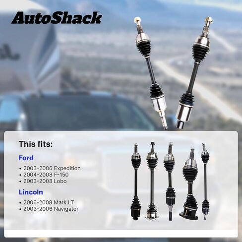 AutoShack Front Left or Right CV Axle Shaft Assembly Replacement for 2004-2008 Ford F-150 4WD 2006-2008 Lincoln Mark LT 4WD 2003-2006 Ford Expedition 4WD Driver or Passenger Side DSK365 in Saudi Arabia