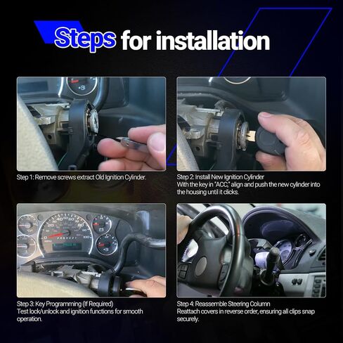 84668679 Ignition Lock Cylinder Switch w/Keys for 2014-2024 Chevy Silverado 1500 2500 3500 Suburban Tahoe Express, GMC Sierra Yukon Savana Replaces# 22855177 23476975 in Saudi Arabia