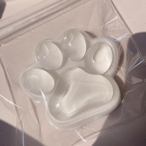 5.9 Inch Ultra Soft & Transparent Cat Paw Squishy Toy, Perfect Paw Squishies for Adults Stress Relief, Squishy Cat Paw Fidget Toy (Transparent Pink) in Kuwait