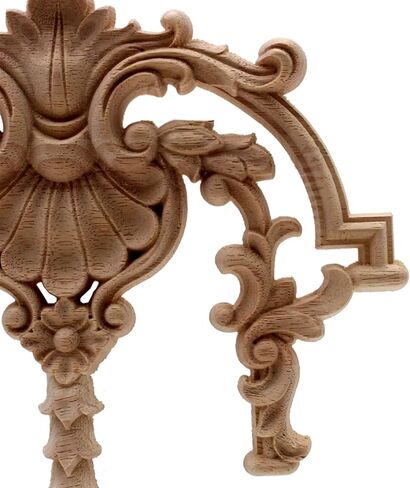 Wood Appliques Onlays for Furniture, Flower Center Woodcarving Decal for Cabinet Bed Wall Closet Frame Corner Decoration (Size : 20x23cm/7.9x9inch) in Saudi Arabia