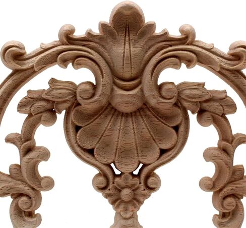 Wood Appliques Onlays for Furniture, Flower Center Woodcarving Decal for Cabinet Bed Wall Closet Frame Corner Decoration (Size : 20x23cm/7.9x9inch) in Saudi Arabia