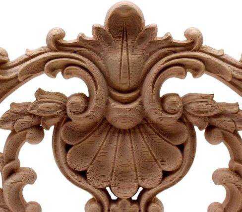 Wood Appliques Onlays for Furniture, Flower Center Woodcarving Decal for Cabinet Bed Wall Closet Frame Corner Decoration (Size : 20x23cm/7.9x9inch) in Saudi Arabia