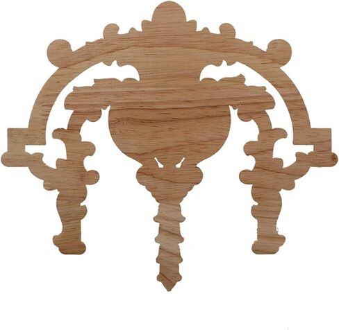 Wood Appliques Onlays for Furniture, Flower Center Woodcarving Decal for Cabinet Bed Wall Closet Frame Corner Decoration (Size : 20x23cm/7.9x9inch) in Saudi Arabia