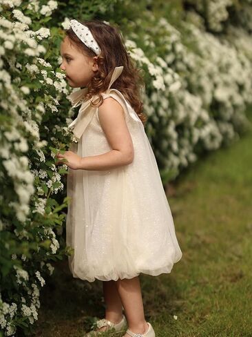 Miipat Toddler Girls Bubble Dress Sparkly Sequin Tulle Party Dress Sleeveless Kids Puffy Princess Dresses in Kuwait