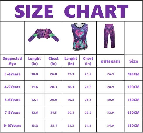 Mal Costume for Girls - Mal Costume Includes Jacket Shirt Pant with Wig Set Kids Halloween Party Cosplay Outfits in Saudi Arabia