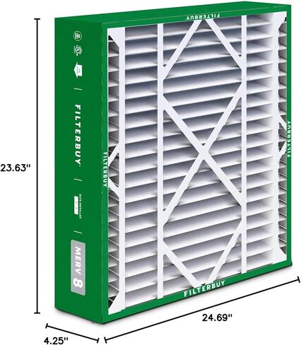فلتر هواء Filterbuy 16x25x5 MERV 8 Dust Defense (3 عبوات)، مرشحات هواء فرن HVAC AC مطوية لهونيويل FC100A1029، Lennox X6670، Carrier، Bryant، والمزيد (الحجم الفعلي: 15.75 × 24.75 × 4.38) in Saudi Arabia