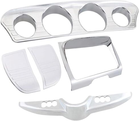 5pcs دراجة نارية Chrome chrome Inner Fairing Tri-Line Gauge Stereo Trims Panel for Harley Street Glide Tri Glide in Saudi Arabia