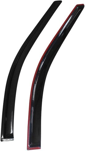 IKON MOTORSPORTS Tape On External Window Visor, Compatible with 1996-2007 Chrysler Dodge Caravan Voyager, Slim Style Dark Smoke Tint Acrylic Shade Rain Sun Guard Wind Vent Deflector in Saudi Arabia