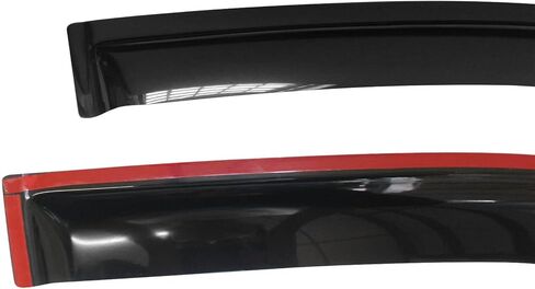 IKON MOTORSPORTS Tape On External Window Visor, Compatible with 1996-2007 Chrysler Dodge Caravan Voyager, Slim Style Dark Smoke Tint Acrylic Shade Rain Sun Guard Wind Vent Deflector in Saudi Arabia