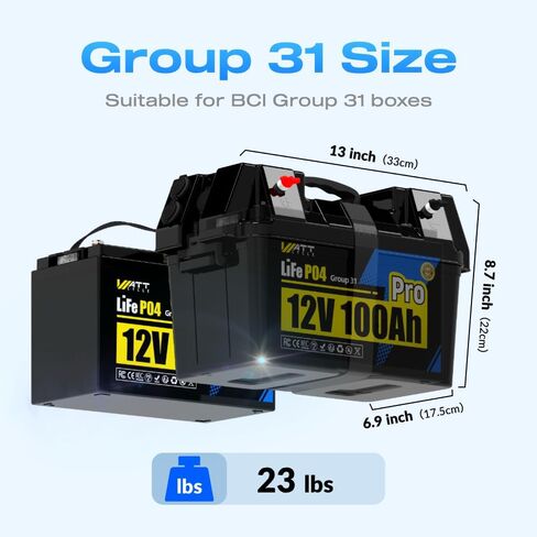 بطارية LIFEPO4 الليثيوم 12V 100AH ، استخدم خلية EV من الدرجة A+ ، BUIT -IN 100A BMS ، حماية منخفضة درجة الحرارة ، ما يصل إلى 15000 دورة -مثالية لـ RV ، نظام الطاقة الشمسية ، محرك التصيد ، إلخ. in Kuwait