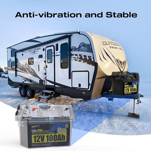بطارية LIFEPO4 الليثيوم 12V 100AH ، استخدم خلية EV من الدرجة A+ ، BUIT -IN 100A BMS ، حماية منخفضة درجة الحرارة ، ما يصل إلى 15000 دورة -مثالية لـ RV ، نظام الطاقة الشمسية ، محرك التصيد ، إلخ. in Kuwait