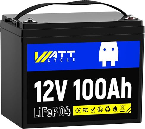 بطارية LIFEPO4 الليثيوم 12V 100AH ، استخدم خلية EV من الدرجة A+ ، BUIT -IN 100A BMS ، حماية منخفضة درجة الحرارة ، ما يصل إلى 15000 دورة -مثالية لـ RV ، نظام الطاقة الشمسية ، محرك التصيد ، إلخ. in Kuwait