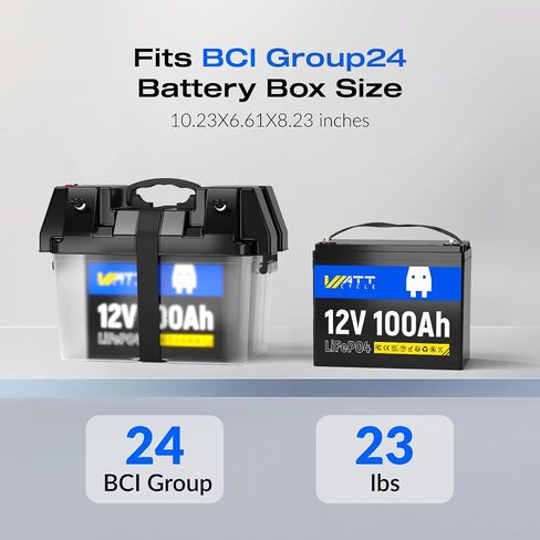 بطارية LIFEPO4 الليثيوم 12V 100AH ، استخدم خلية EV من الدرجة A+ ، BUIT -IN 100A BMS ، حماية منخفضة درجة الحرارة ، ما يصل إلى 15000 دورة -مثالية لـ RV ، نظام الطاقة الشمسية ، محرك التصيد ، إلخ. in Kuwait