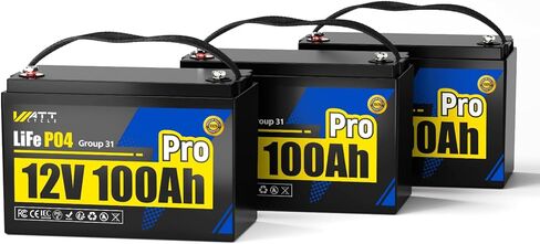 LiFePO4 Lithium Battery 12V 100Ah, Use EV Grade A+ Cell, Buit-in 100A BMS, Low Temperature Protection, Up to 15000 Cycles -Perfect for RV, Solar System, Trolling Motor, etc. in Kuwait