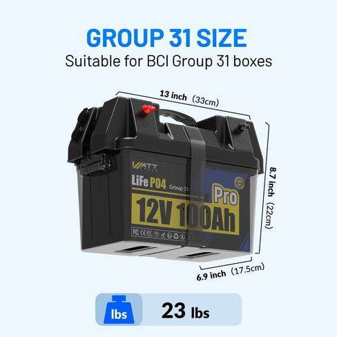 LiFePO4 Lithium Battery 12V 100Ah, Use EV Grade A+ Cell, Buit-in 100A BMS, Low Temperature Protection, Up to 15000 Cycles -Perfect for RV, Solar System, Trolling Motor, etc. in Kuwait