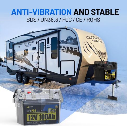 LiFePO4 Lithium Battery 12V 100Ah, Use EV Grade A+ Cell, Buit-in 100A BMS, Low Temperature Protection, Up to 15000 Cycles -Perfect for RV, Solar System, Trolling Motor, etc. in Kuwait