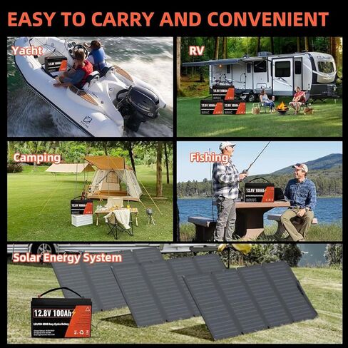 12V 100AH LIFEPO4 Lithium Battery ، Group 31 Protection LifePo4 بطارية LIFEPO4 المدمجة في 100A BMS ذكية ، 15000 دورة عميقة قابلة للشحن مقاومة للماء للطاقة الشمسية ، طاقة الرياح ، المنزل ، RVS in Kuwait