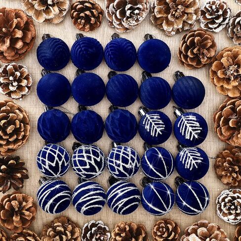 Namalu 24 Pcs Mini Velvet Christmas Balls Set Glitter Christmas Tree Ornaments Decoration Flocked Christmas Ball Ornaments Velvet Xmas Tree Hanging for Indoor Outdoor Holiday Party Decor(Green) in Saudi Arabia