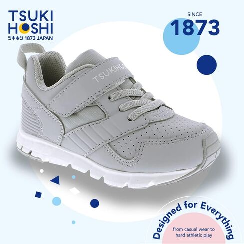 TSUKIHOSHI 3581 Charge BTS Strap-Closure Back-to-School Shoes for Boys and Girls with Wide Toe Box and Slip-Resistant, Non-Marking Outsole - for Kids Ages 1-12 in Kuwait