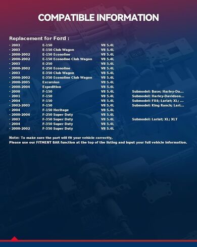مجموعة حشية رأس Kax متوافقة مع 2000-2004 Ford F150 F350 رحلة إكسبيديشن E150 E250 5.4L محرك رأس طوق OE: HS9790PT-15 in Kuwait